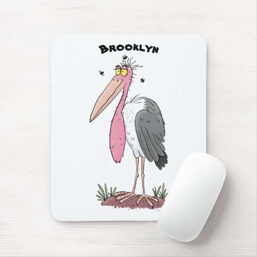 Funny marabou Storch Cartoon Mousepad (Mit Mouse)