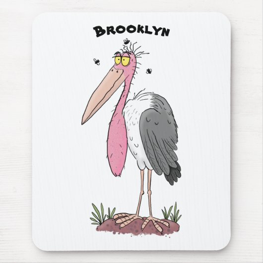 Funny marabou Storch Cartoon Mousepad (Vorne)