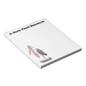 Funny marabou Storch Cartoon Notizblock (angewinkelt)