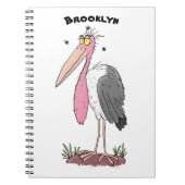Funny marabou Storch Cartoon Notizblock (Vorderseite)