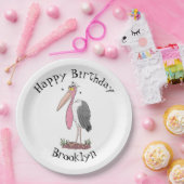 Funny marabou Storch Cartoon Pappteller (Party)