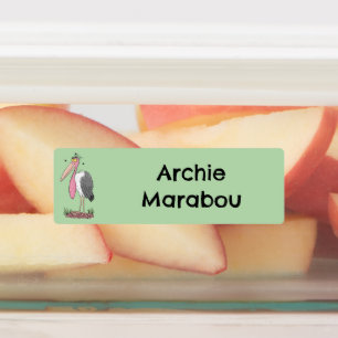 Funny marabou Storch Cartoon personalisiert Etiketten