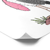 Funny marabou Storch Cartoon Poster (Ecke)