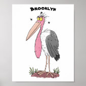 Funny marabou Storch Cartoon Poster (Vorne)