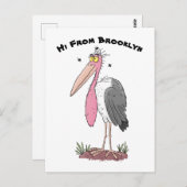 Funny marabou Storch Cartoon Postkarte (Vorne/Hinten)