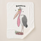 Funny marabou Storch Cartoon Sherpadecke (Vorderseite)