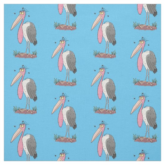 Funny marabou Storch Cartoon Stoff (Muster)