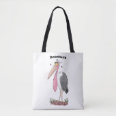 Funny marabou Storch Cartoon Tasche (Vorderseite)