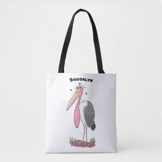 Funny marabou Storch Cartoon Tasche (Vorderseite)