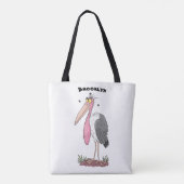Funny marabou Storch Cartoon Tasche (Rückseite)