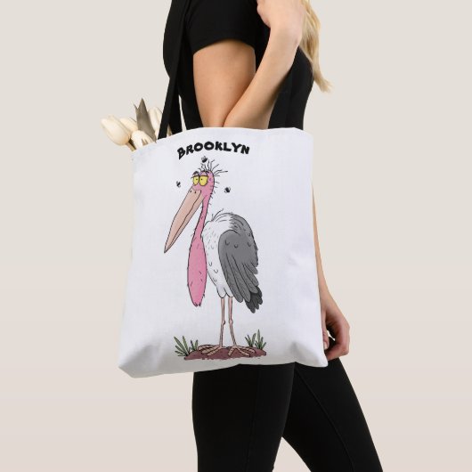 Funny marabou Storch Cartoon Tasche (Von Nahem)