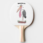 Funny marabou Storch Cartoon Tischtennis Schläger (Rückseite)