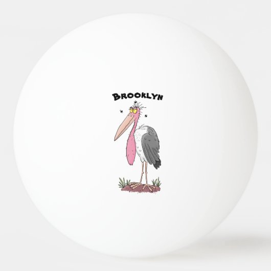 Funny marabou Storch Cartoon Tischtennisball (Vorderseite)