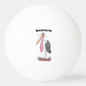 Funny marabou Storch Cartoon Tischtennisball (Rückseite)