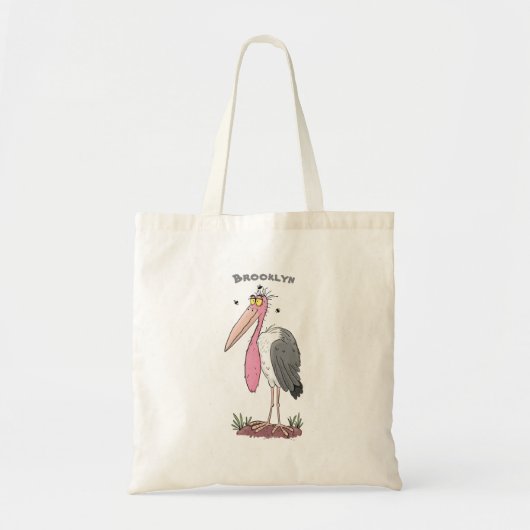 Funny marabou Storch Cartoon Tragetasche (Vorne)