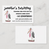 Funny marabou Storch Cartoon Visitenkarte (Vorne/Hinten)