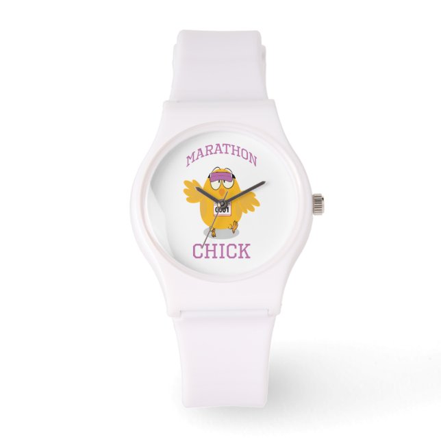 Funny Marathon Chick Armbanduhr (Vorderseite)