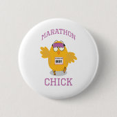 Funny Marathon Chick Button (Vorderseite)