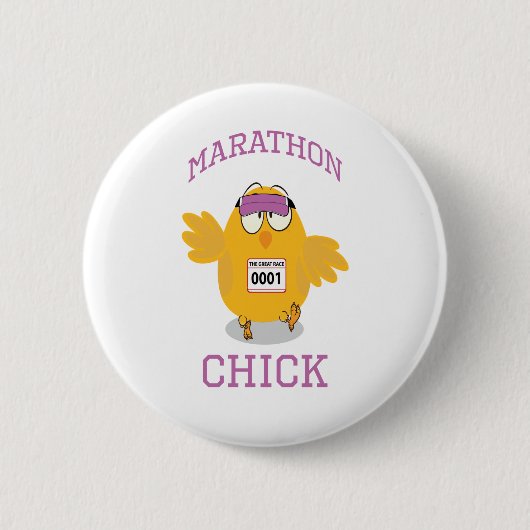 Funny Marathon Chick Button (Vorderseite)