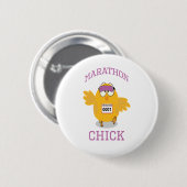 Funny Marathon Chick Button (Vorne & Hinten)