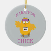 Funny Marathon Chick Keramikornament (Vorne)