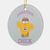 Funny Marathon Chick Keramikornament (Links)