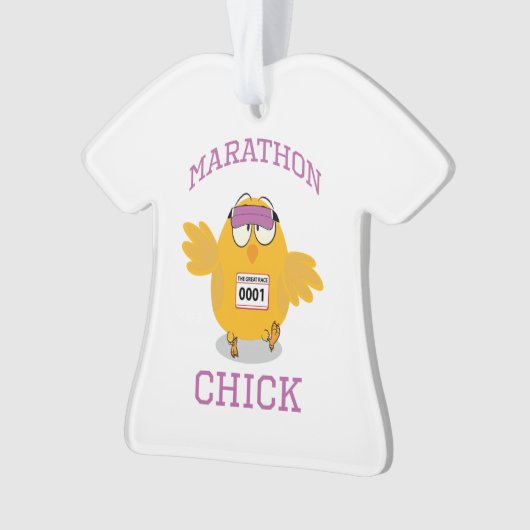 Funny Marathon Chick Ornament (Vorderseite)