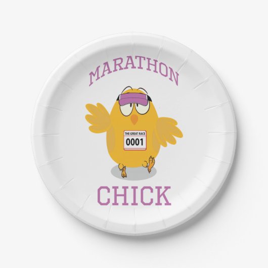 Funny Marathon Chick Pappteller (Vorderseite)