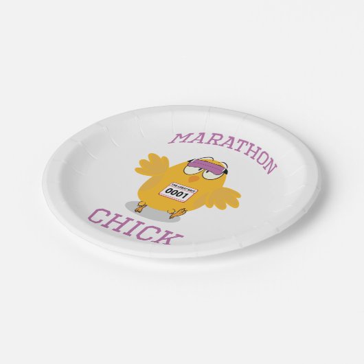Funny Marathon Chick Pappteller (Schrägansicht)