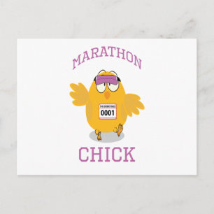 Funny Marathon Chick Postkarte