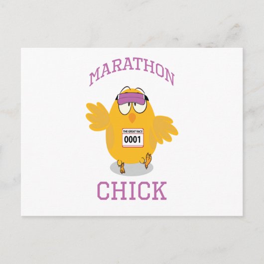 Funny Marathon Chick Postkarte (Vorderseite)