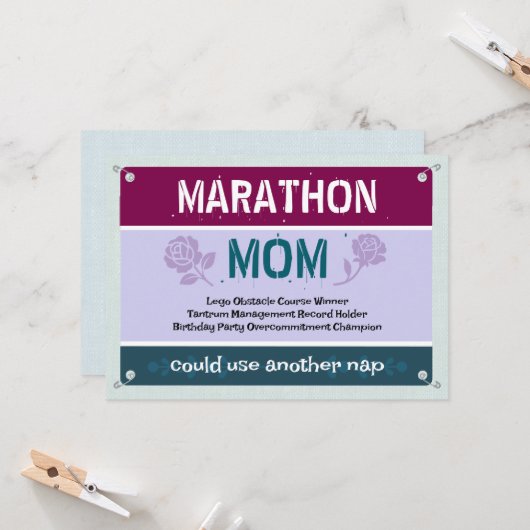 Funny Marathon Mama könnte ein Nickerchen Mutterta Karte (Vorderseite/Rückseite Beispiel)
