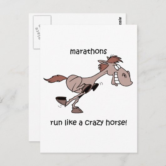 Funny Marathon Postkarte (Vorne/Hinten)