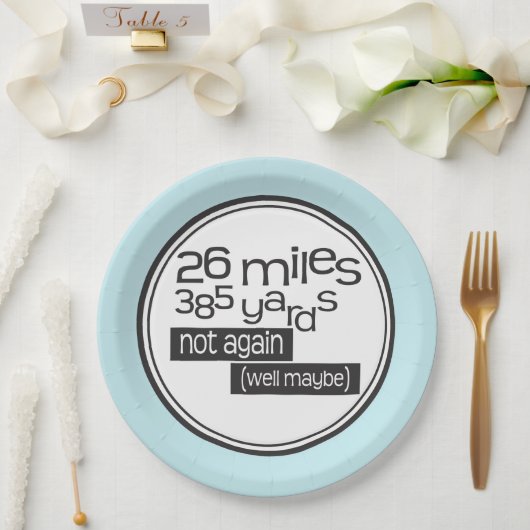 Funny Marathon Runner 26 Meilen 385 Yards Pappteller (Hochzeit)