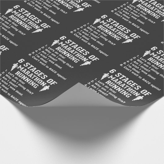 Funny Marathon Runner Zitat Athlete Running Geschenkpapier (Ecke)