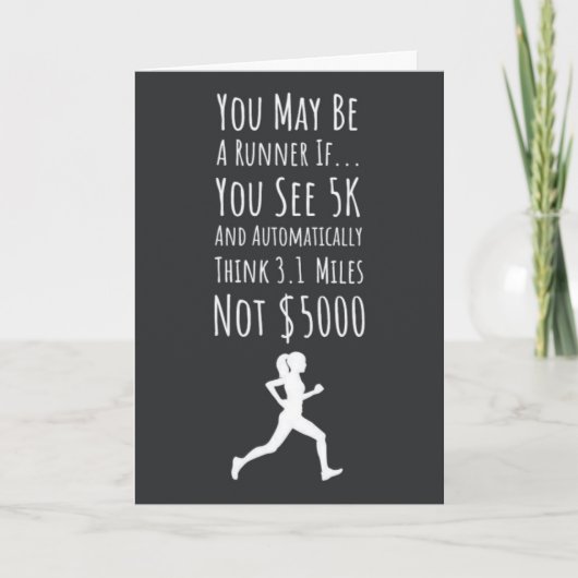 Funny Marathon Running Cards Spaß Fitness Runner Karte (Vorderseite)