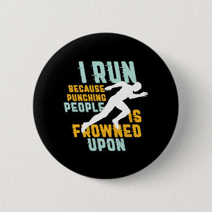 Funny Marathon Running Joggen Workout Übung Button