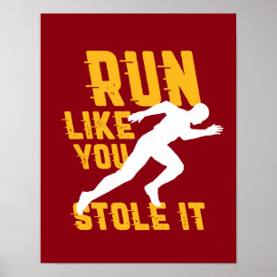 Funny Marathon Running Joggen Workout Übung Poster