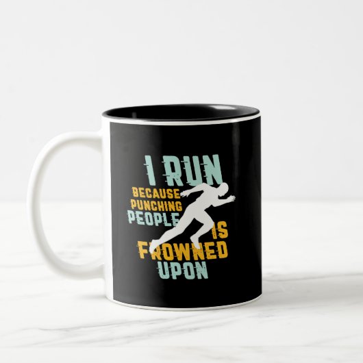 Funny Marathon Running Joggen Workout Übung Zweifarbige Tasse (Links)