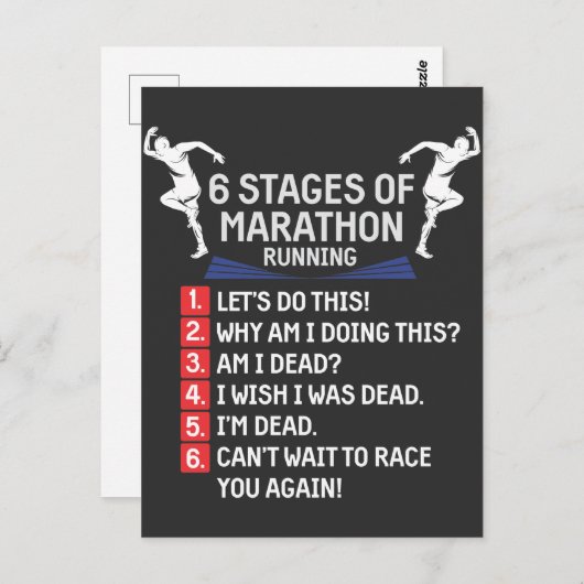 Funny Marathon Running Spaß Runner Marathoner Postkarte (Vorne/Hinten)