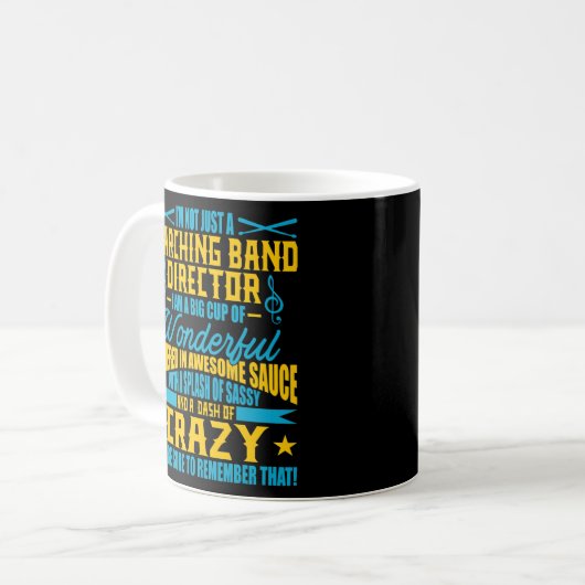 Funny Marching Band Director Music Band Teacher Kaffeetasse (Vorderseite Links)