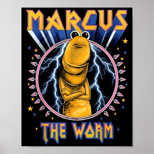 Funny Marcus The Worm Heavy Rock Rockworm Humor Me Poster (Vorne)