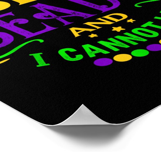 Funny Mardi Gras 2019 Ich mag große Perlen und kan Poster (Ecke)