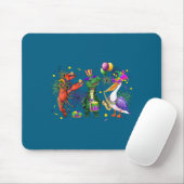 Funny Mardi Gras 2026 Crocodile Crawfish Pelican N Mousepad (Mit Mouse)