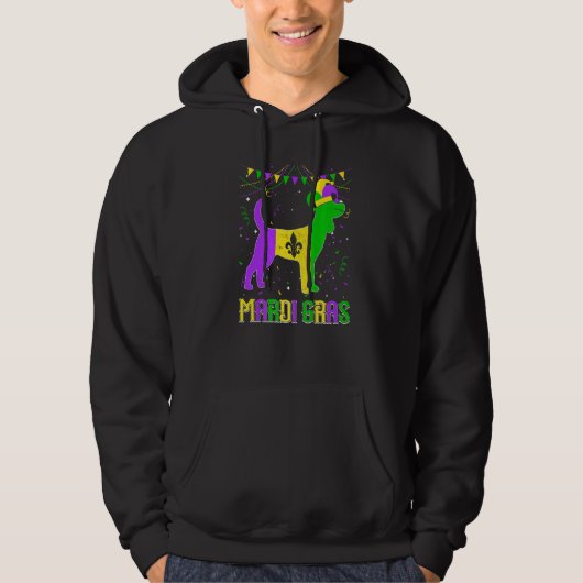 Funny Mardi Gras Beagle Dog Dad Mom Mardi Gras Pre Hoodie (Vorderseite)
