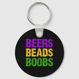 Funny Mardi Gras Beers Beads Breast T-Shirt Spaß N Schlüsselanhänger