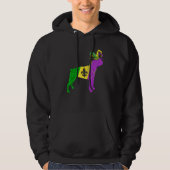 Funny Mardi Gras Boston Terrier Dog Mardi Gras Hat Hoodie (Vorderseite)