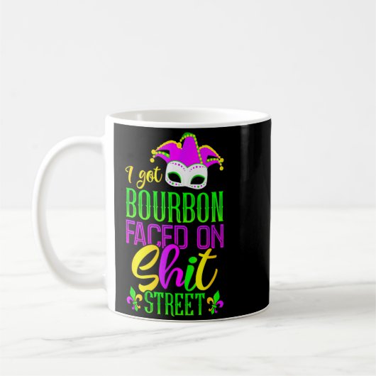 Funny Mardi Gras Bourbon Street , New Orleans Drin Kaffeetasse (Links)