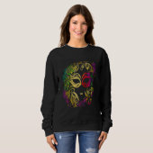 Funny Mardi Gras Carnival parade with beads party  Sweatshirt (Vorne ganz)