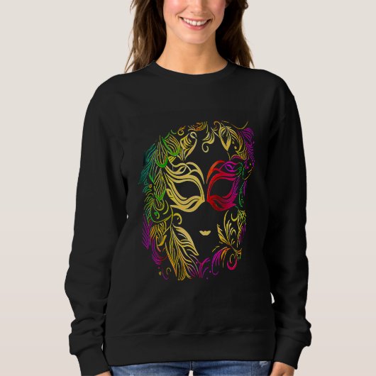 Funny Mardi Gras Carnival parade with beads party  Sweatshirt (Vorderseite)